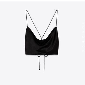 Zara satin tie crop top
